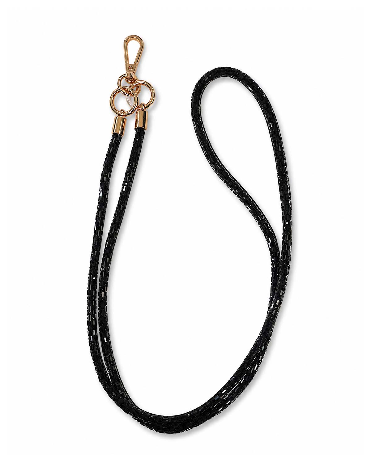Black Crystal Beaded Phone Strap view 3