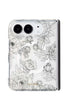 Black line art floral print iPhone Duo case with MagSafe compatibility