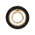 Noir Crystal Radiance MagSafe Ring Holder top view with smoky dark crystals on gold base