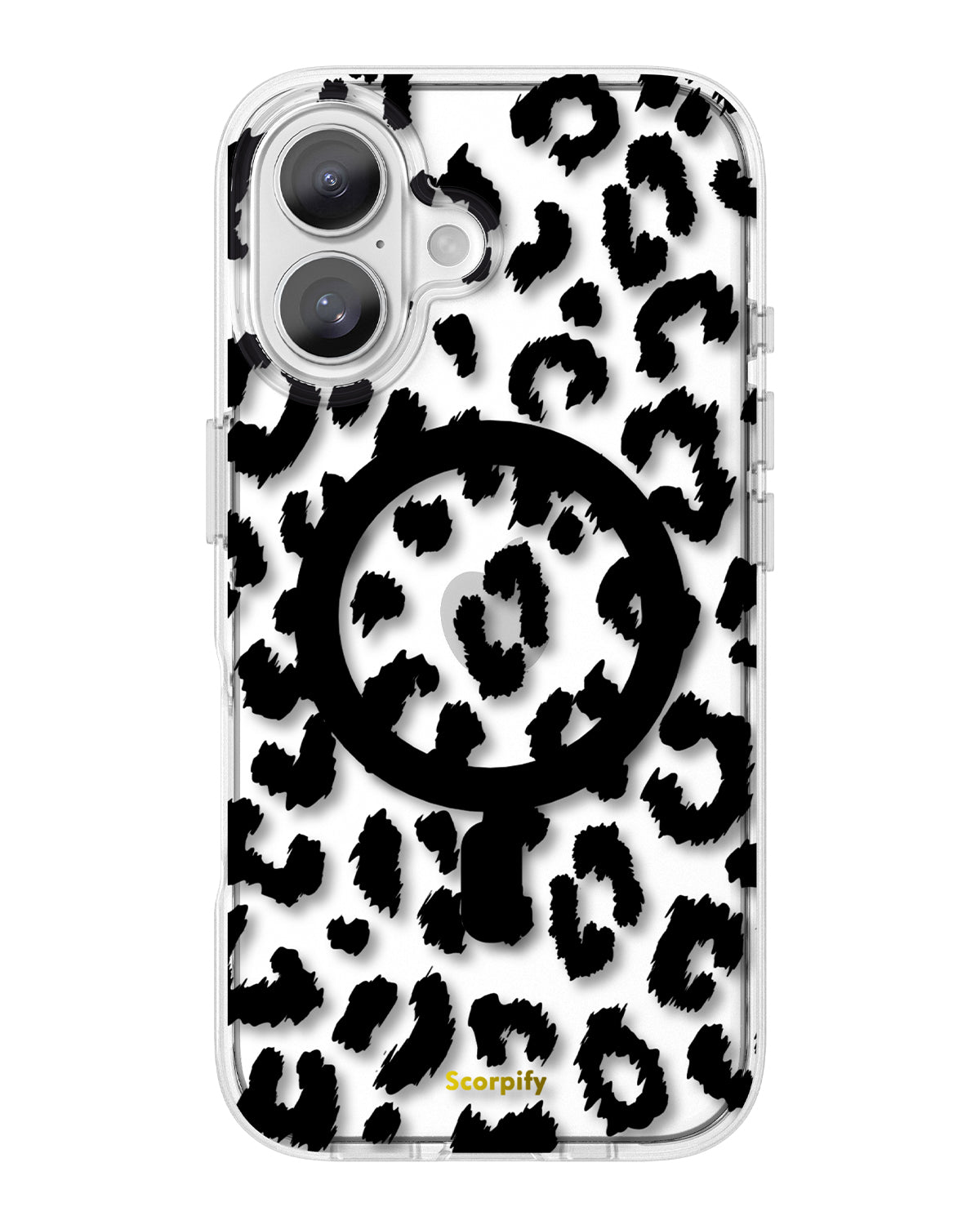 Black Transparent Leopard Magnetic iPhone Case
