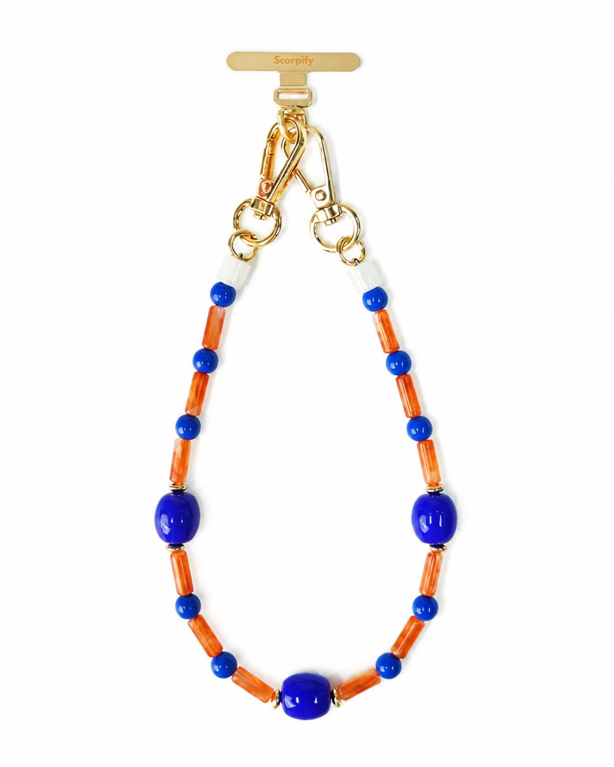 Cobalt & Orange Phone Charm
