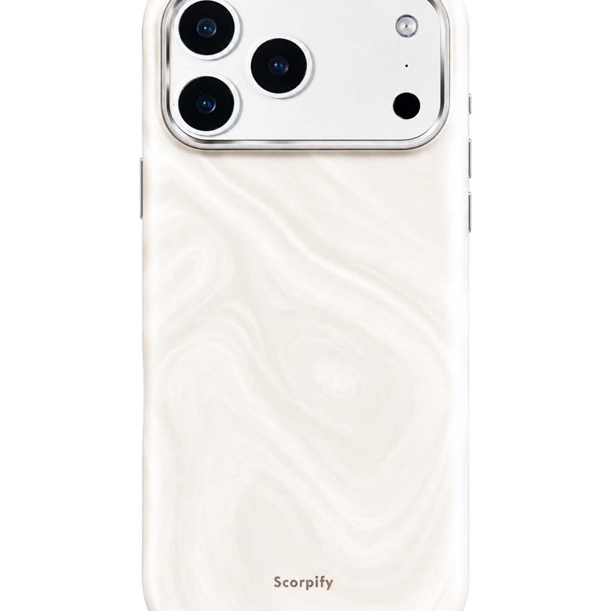 Ivory swirl leather MagSafe iPhone case, back view