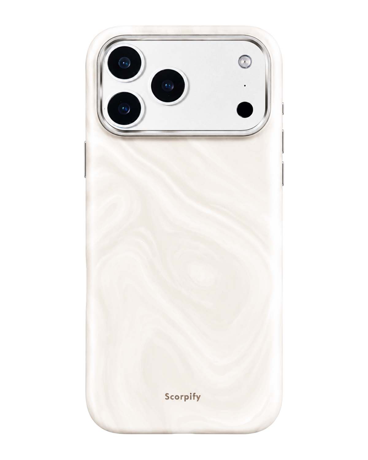 Ivory swirl leather MagSafe iPhone case, back view