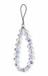 Iridescent teardrop phone charm with glossy beads