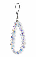 Iridescent teardrop phone charm with glossy beads
