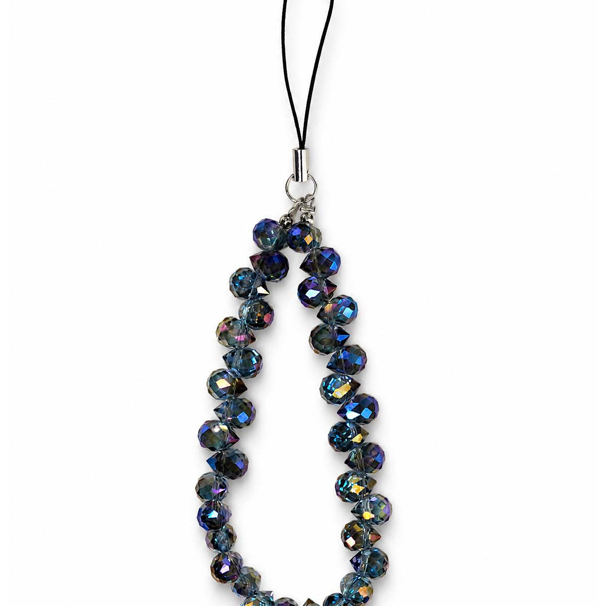 Deep purple teardrop phone charm with glossy beads