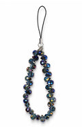 Deep purple teardrop phone charm with glossy beads