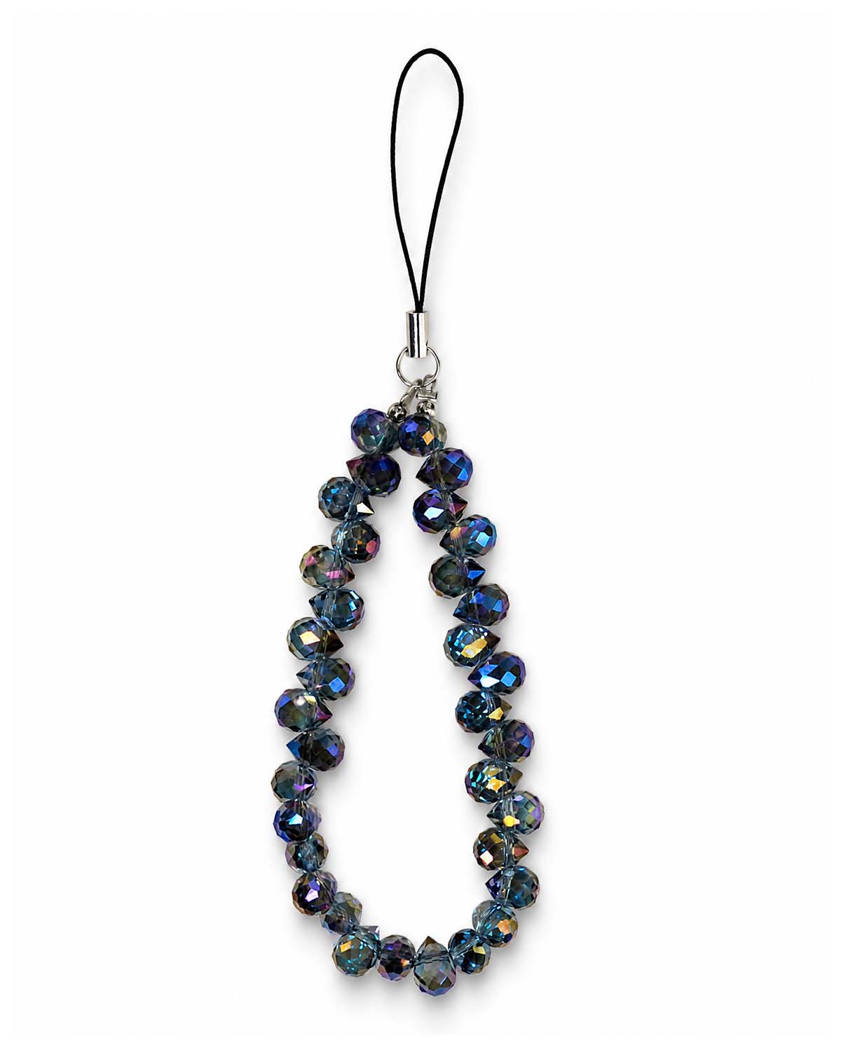 Deep purple teardrop phone charm with glossy beads