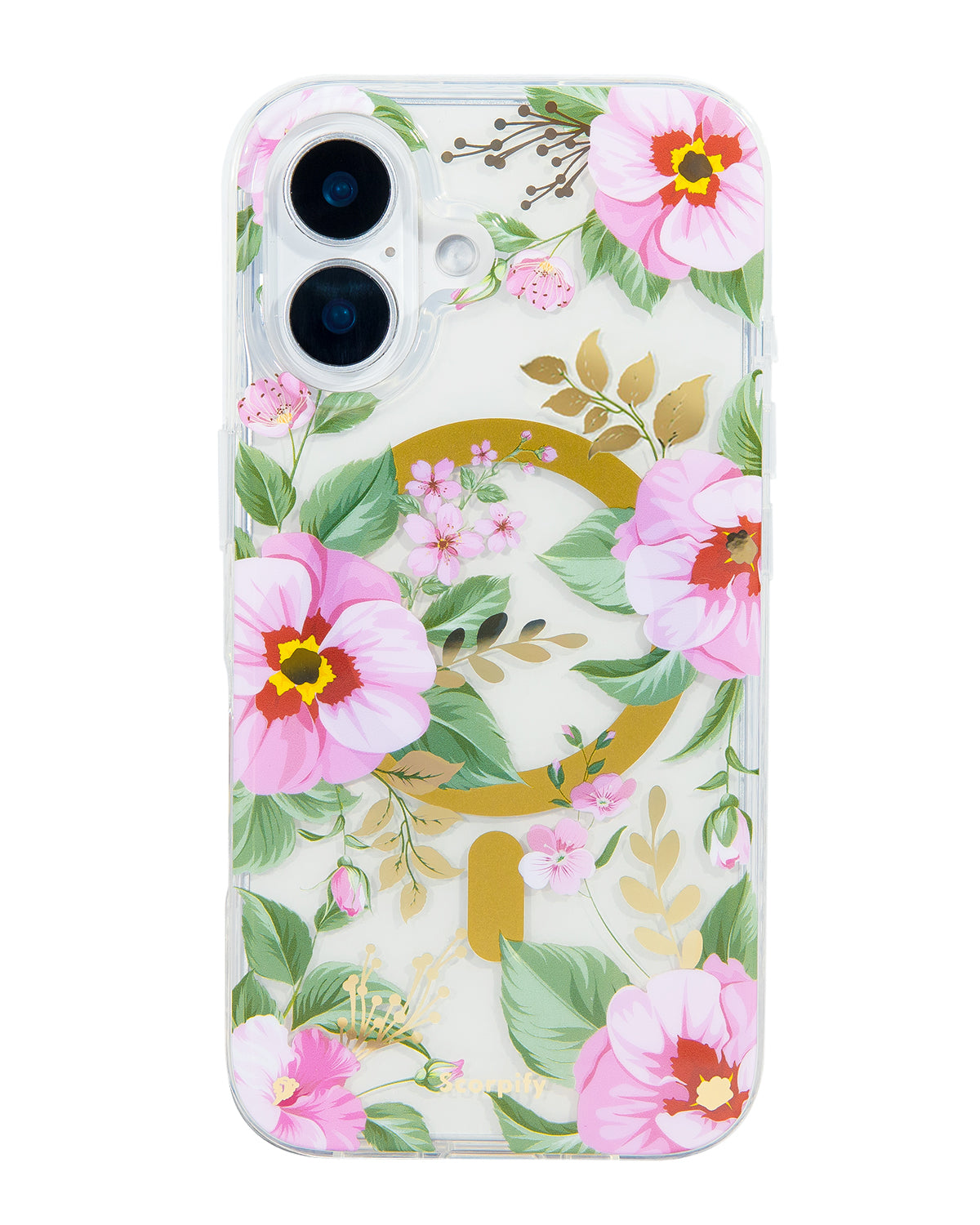 Elegant pink phone cover trendy floral design