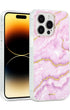 Marble gold foil iPhone case pink design