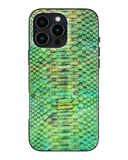 Emerald Snake Print Magnetic iPhone Case