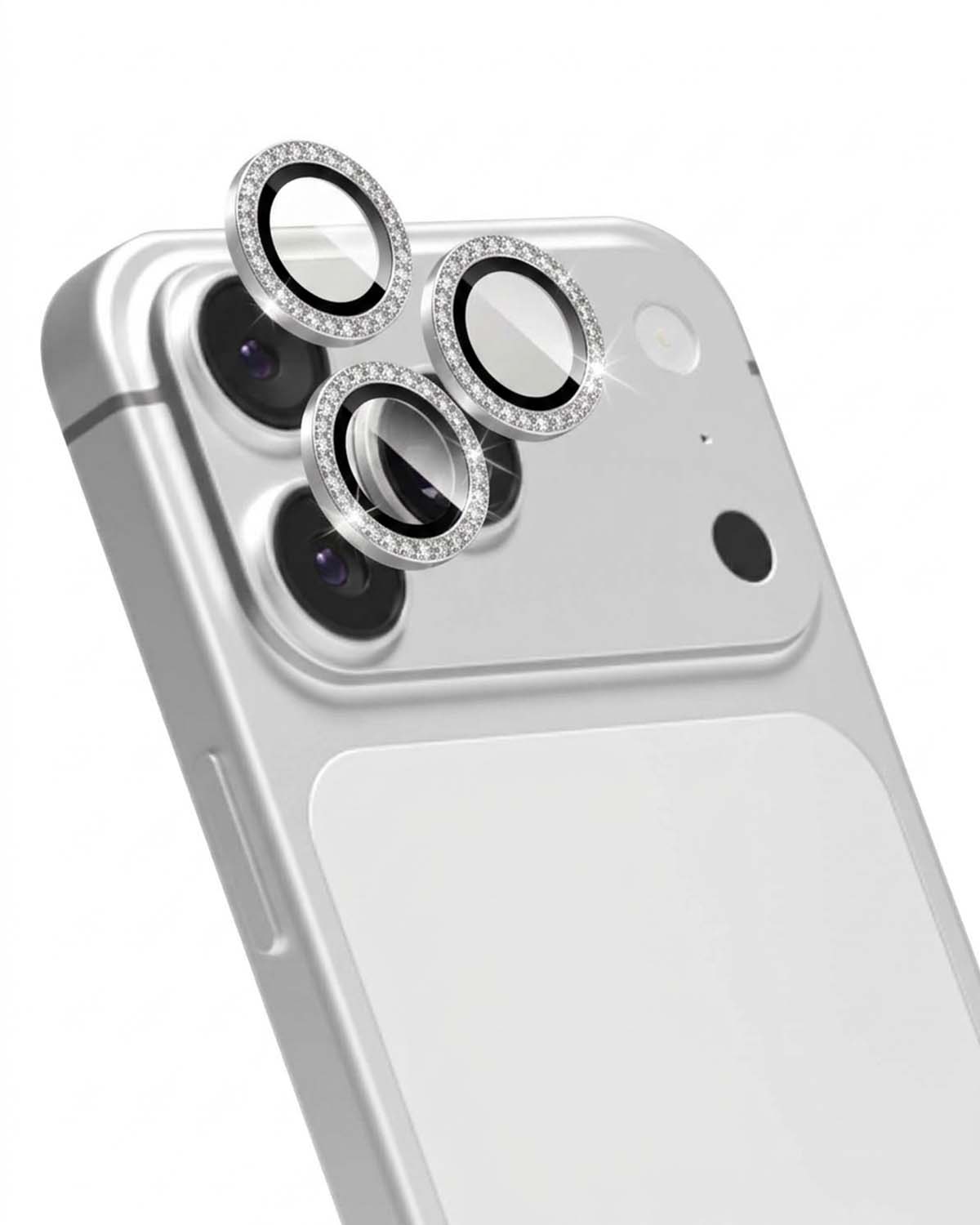 Split crystal camera lens protector for iPhone cameras