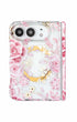 Pastel pink rose floral print iPhone Duo case with MagSafe compatibility