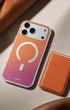 Cosmic orange MagSafe phone wallet 