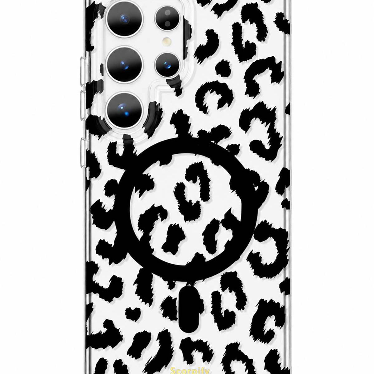 Black Transparent Leopard MagSafe Samsung Galaxy Case