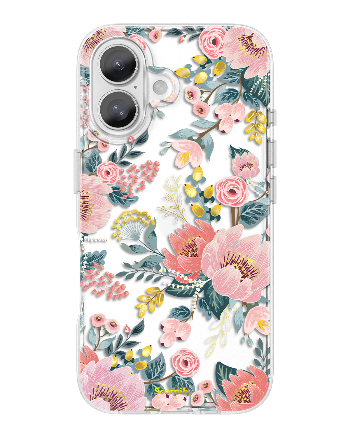 Protective iPhone cover with bright floral print