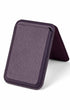 Dark cherry iPhone leather wallet, open flat view