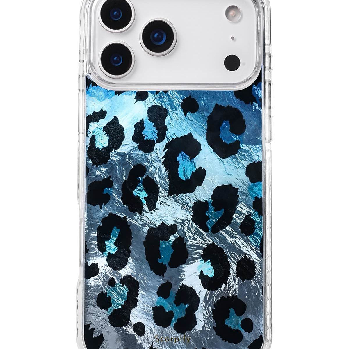 iPhone 17 Blue Shimmer Leopard MagSafe Case