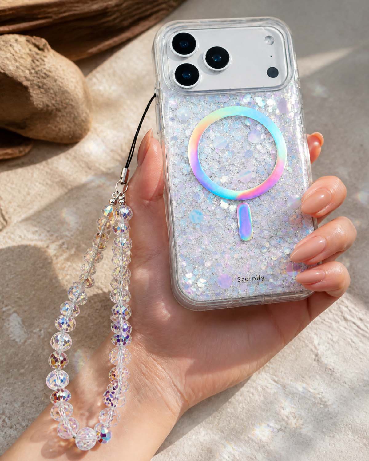 Cute phone charms with reflective teardrop design