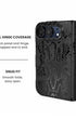 Full hinge coverage view of Matte black snake print iPhone Duo case