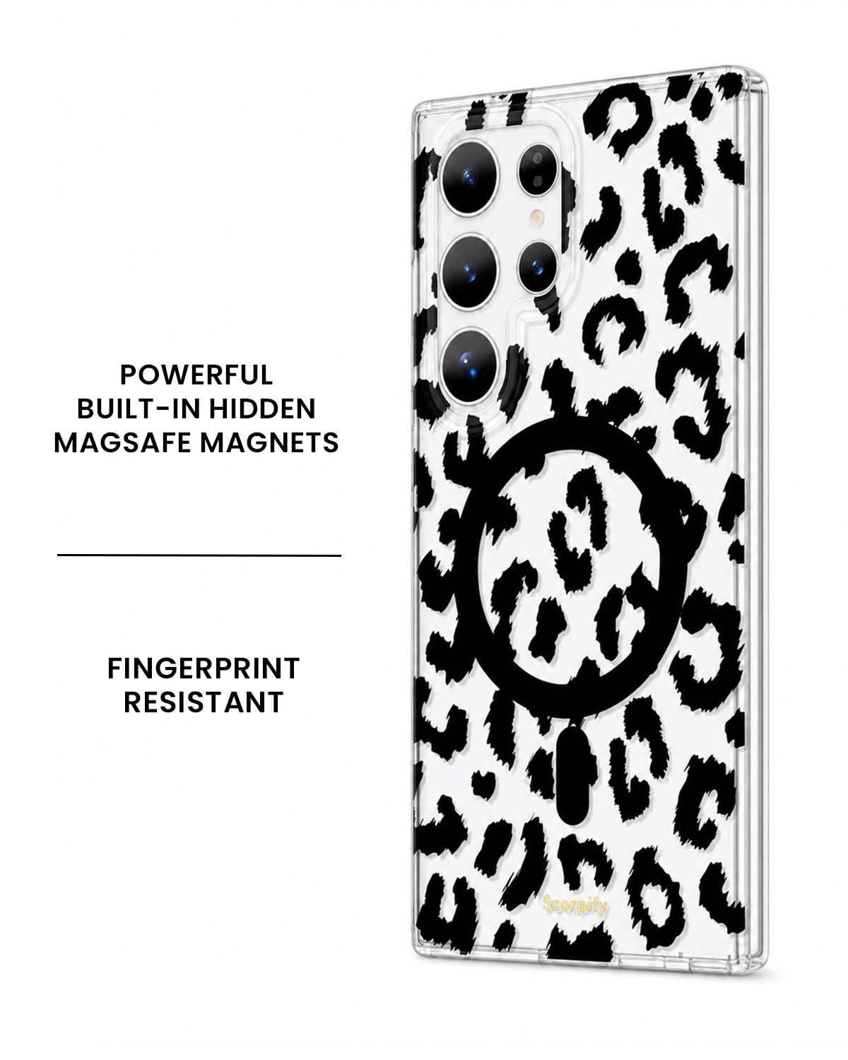 Black Transparent Leopard MagSafe Samsung Galaxy Case