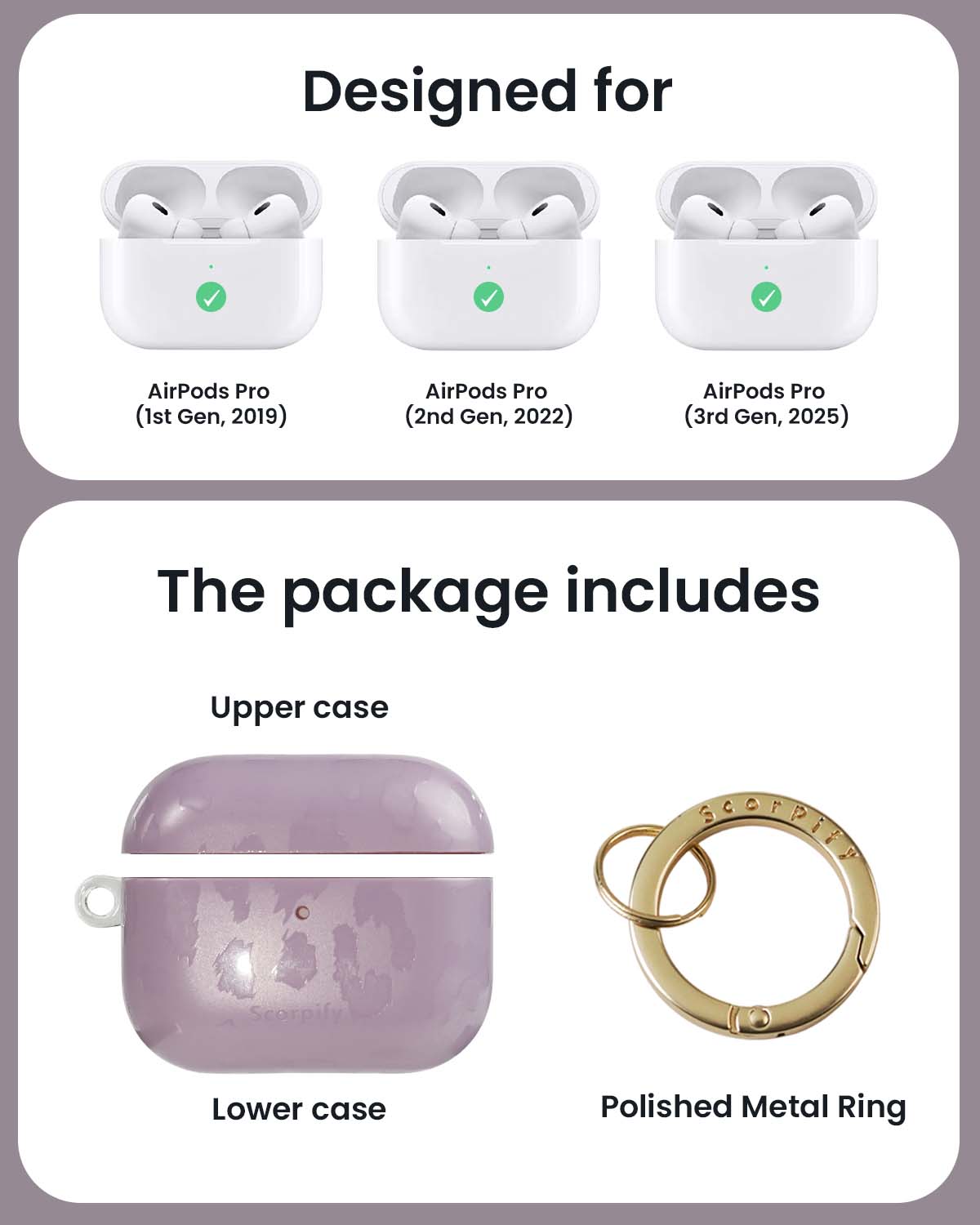 Lavender Leopard AirPods Case