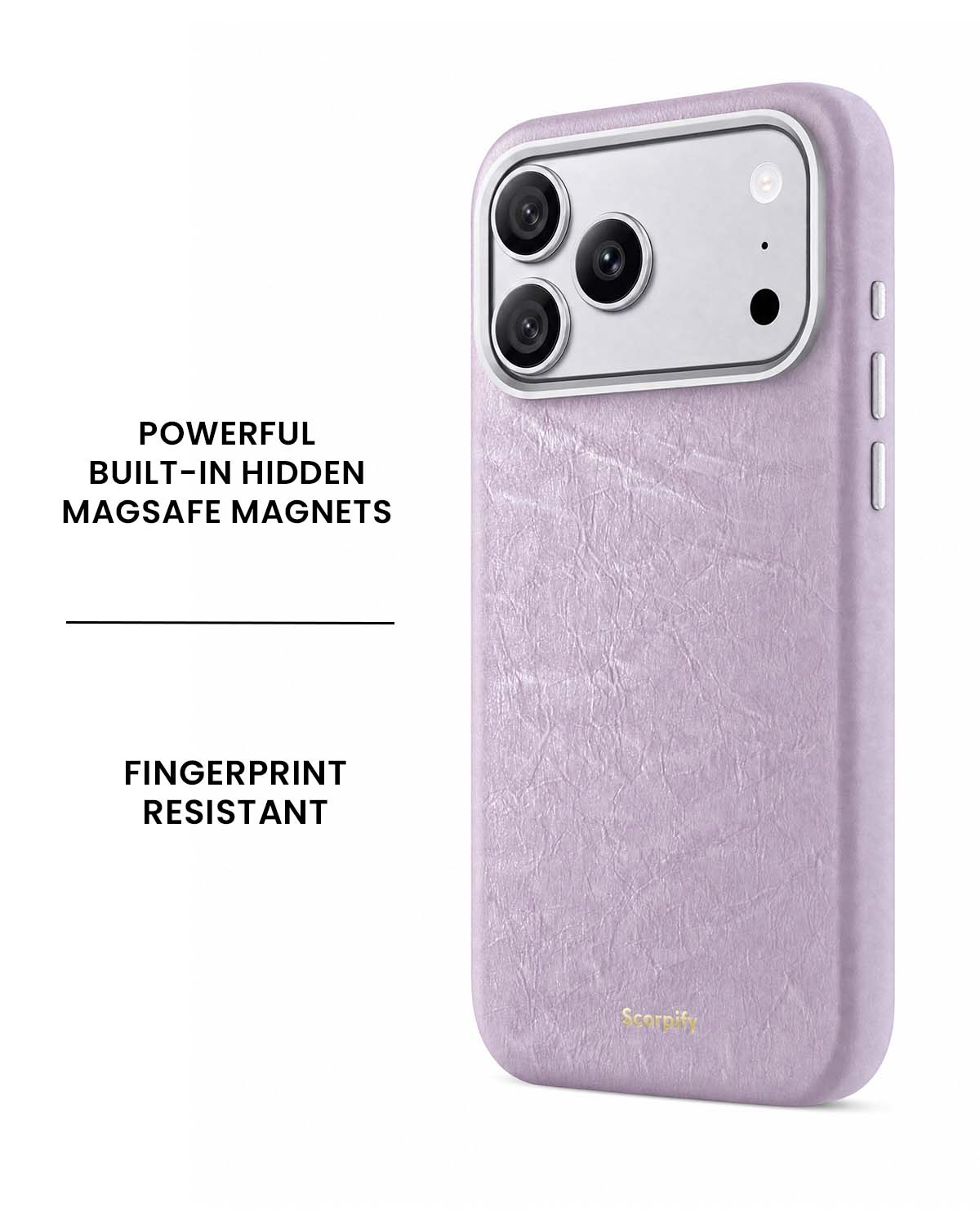Lavender Crinkle Lumina Leather MagSafe iPhone Case