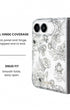 Full hinge coverage view of Black line art floral print iPhone Duo case