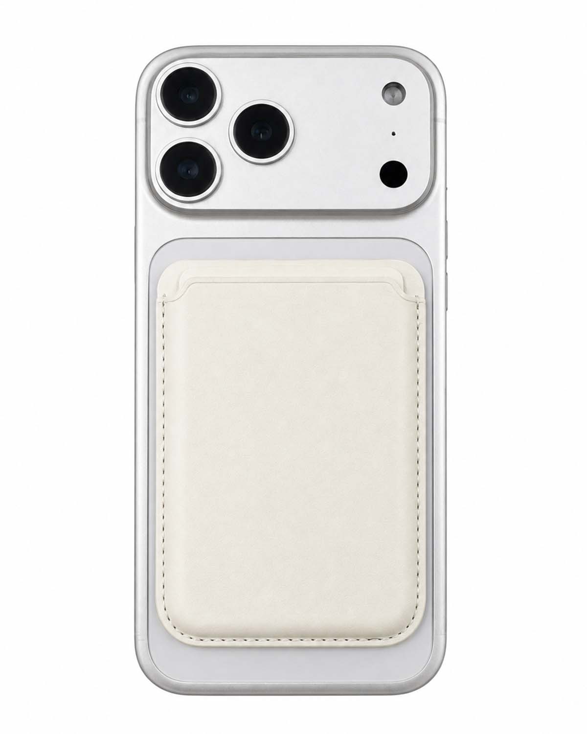 Pearl White MagSafe Leather Wallet