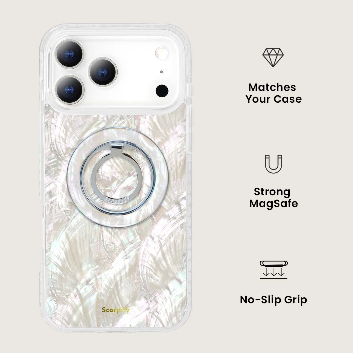 Natural Mother of Pearl MagSafe Ring Holder