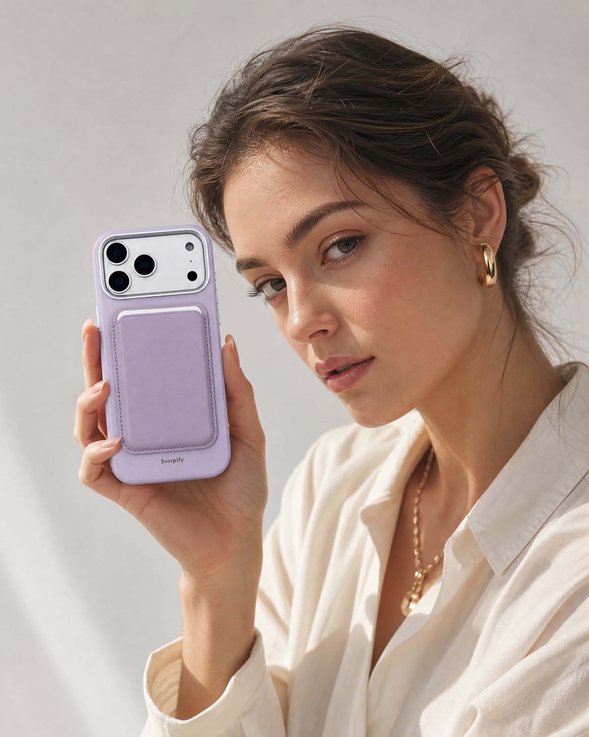 Purple Lavender MagSafe Leather Wallet