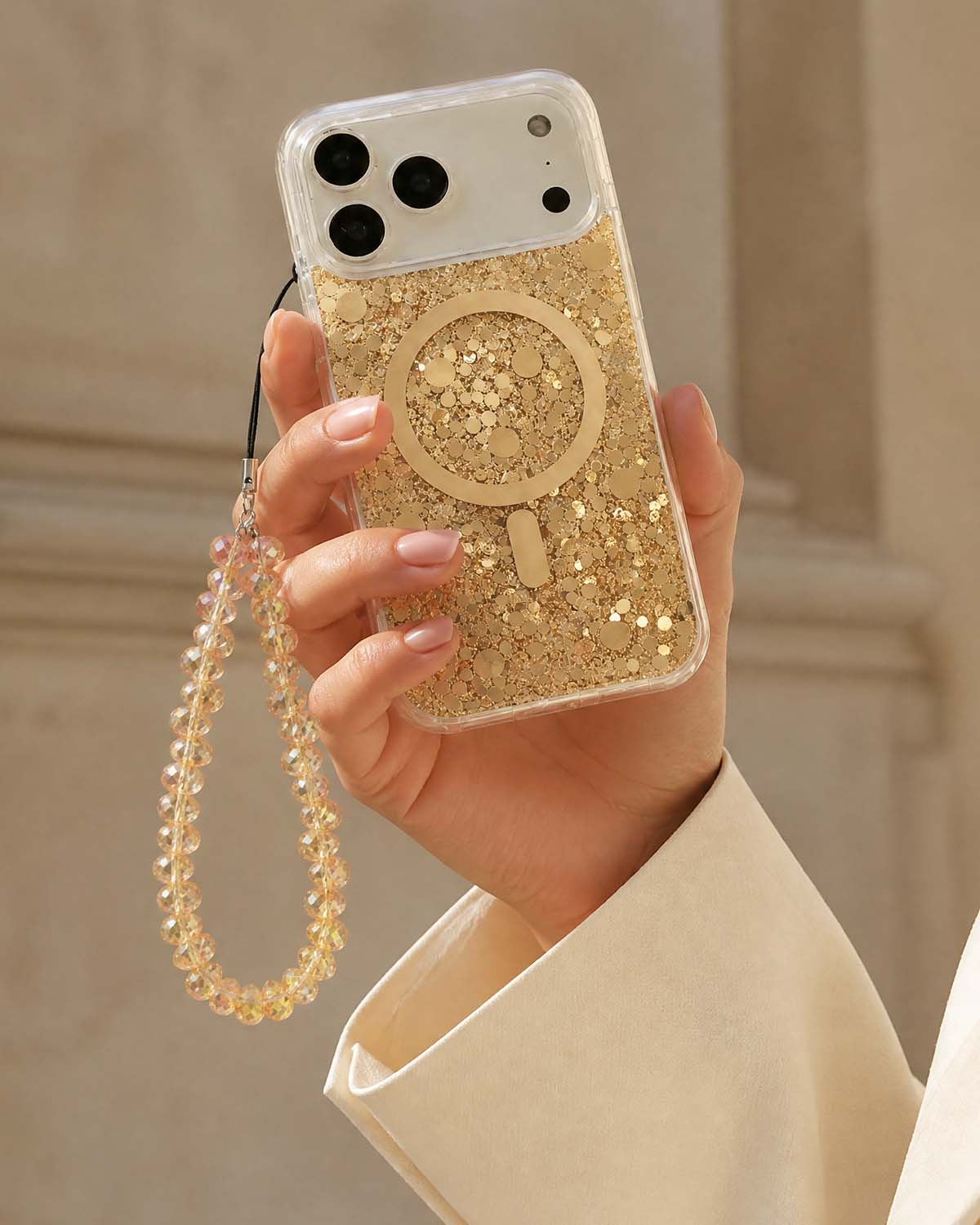 Cute phone charms with bright yellow bead design