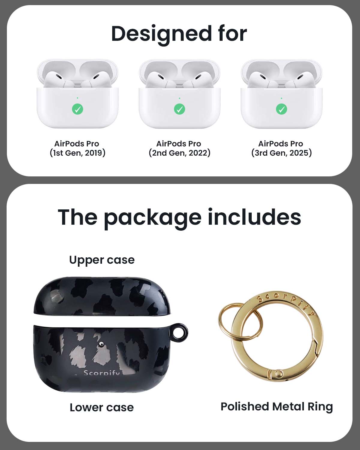 Black Leopard AirPods Case