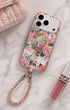 Beaded phone charm with soft pink leather accents