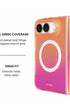 Full hinge coverage view of Iridescent orange-to-pink cosmic gradient iPhone Duo case