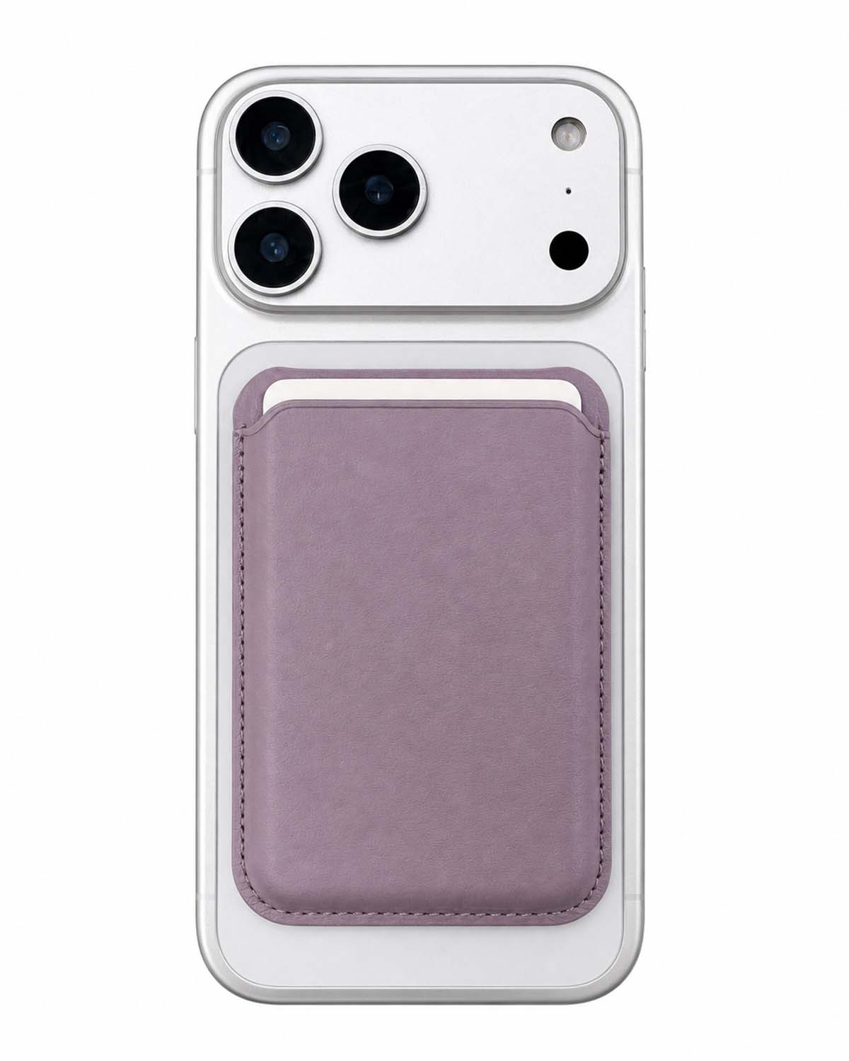 Purple Lavender MagSafe Leather Wallet