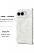 Full hinge coverage view of Colorful mother-of-pearl iPhone Duo case