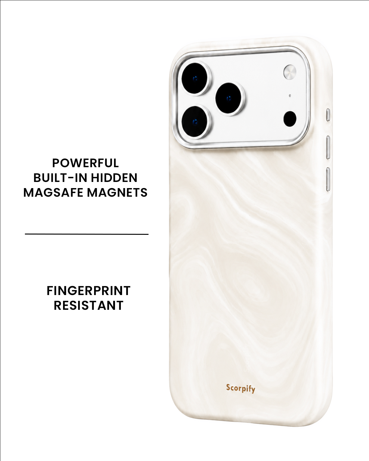 Ivory Swirl Lumina Leather MagSafe iPhone Case