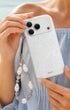 Decorative beaded phone charm with elegant texture