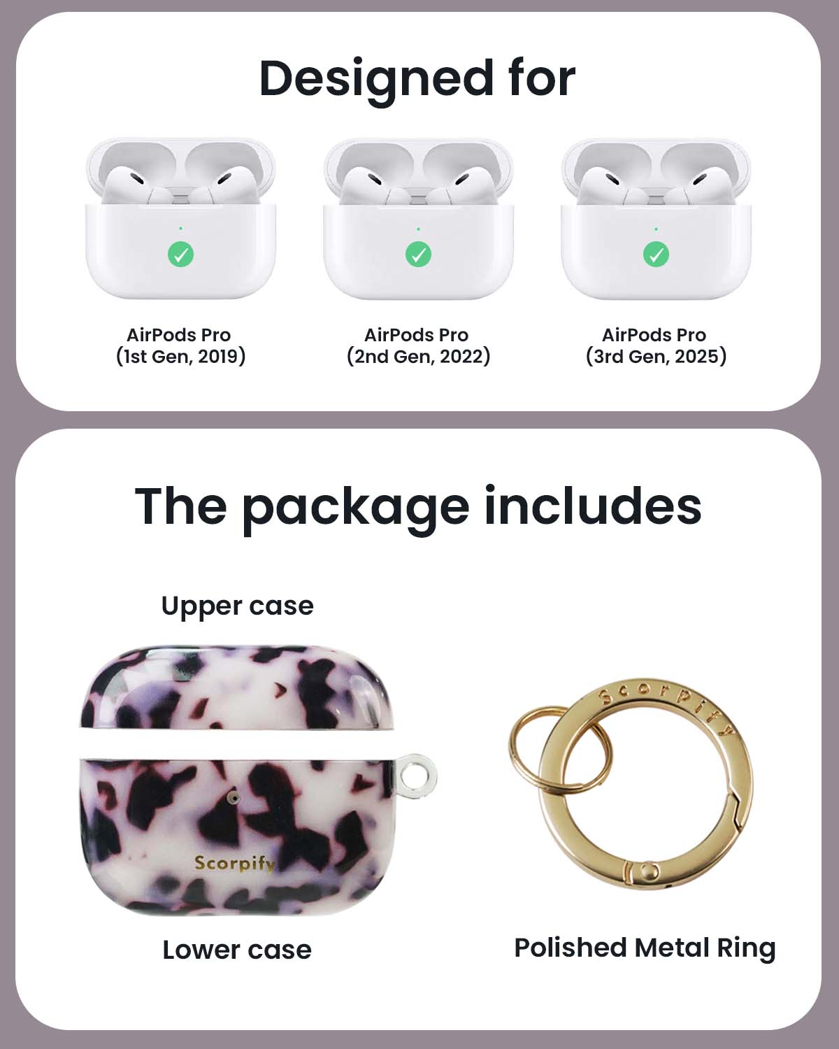 Pink Tortoise Shell AirPods Case