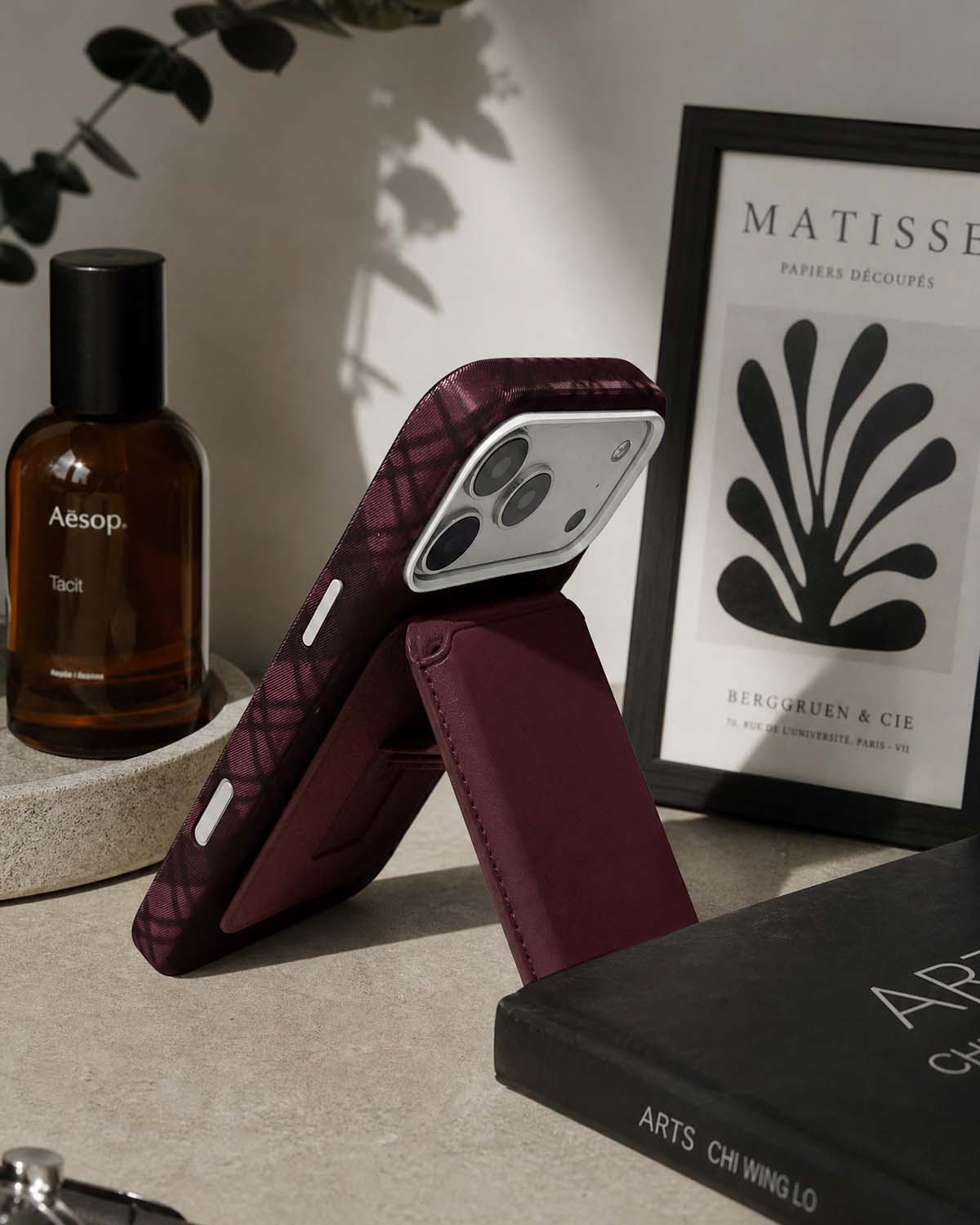 Dark Cherry MagSafe Leather Wallet