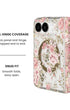 Full hinge coverage view of Pink country rose floral print iPhone Duo case