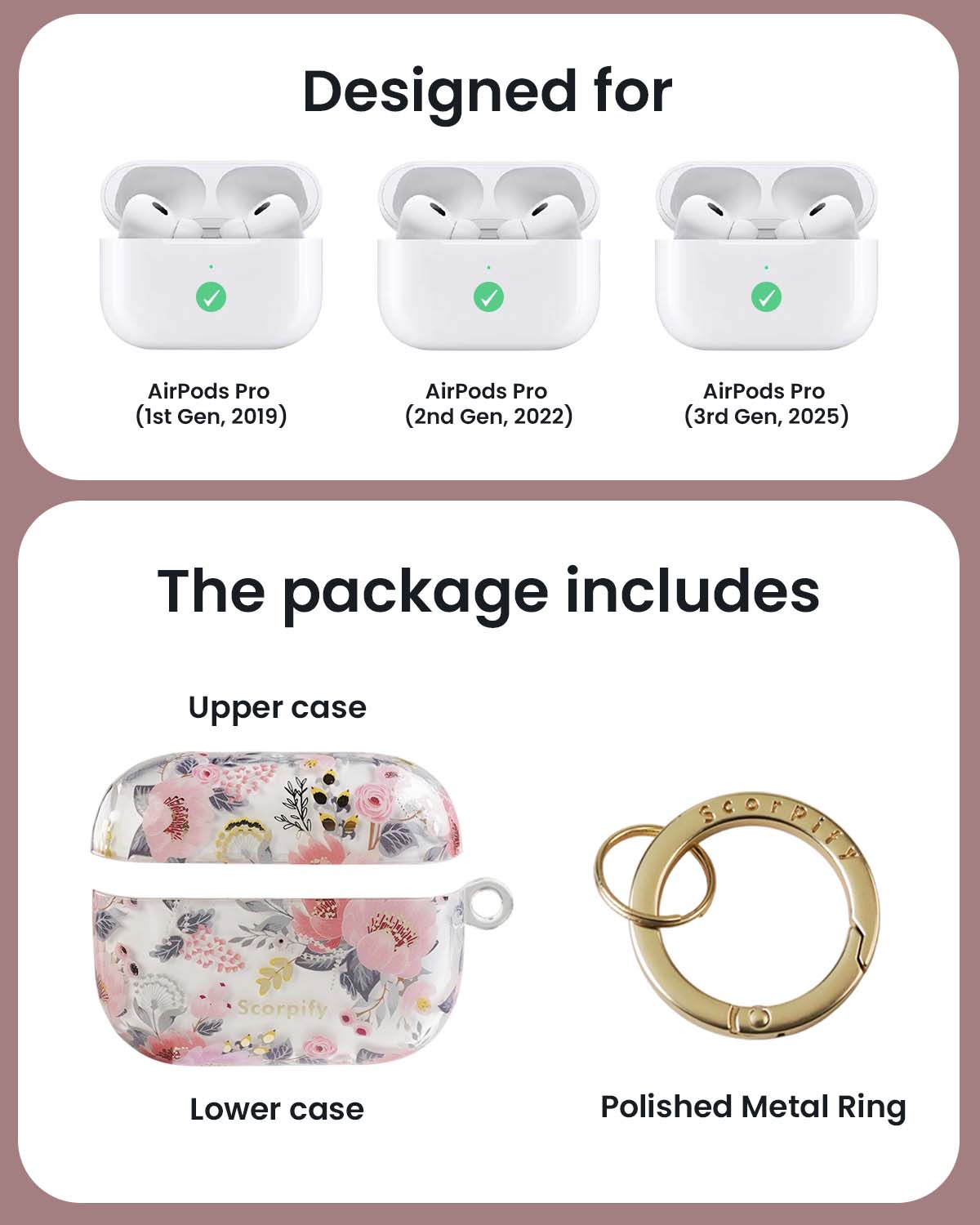 Pink Epiphyllum AirPods Case