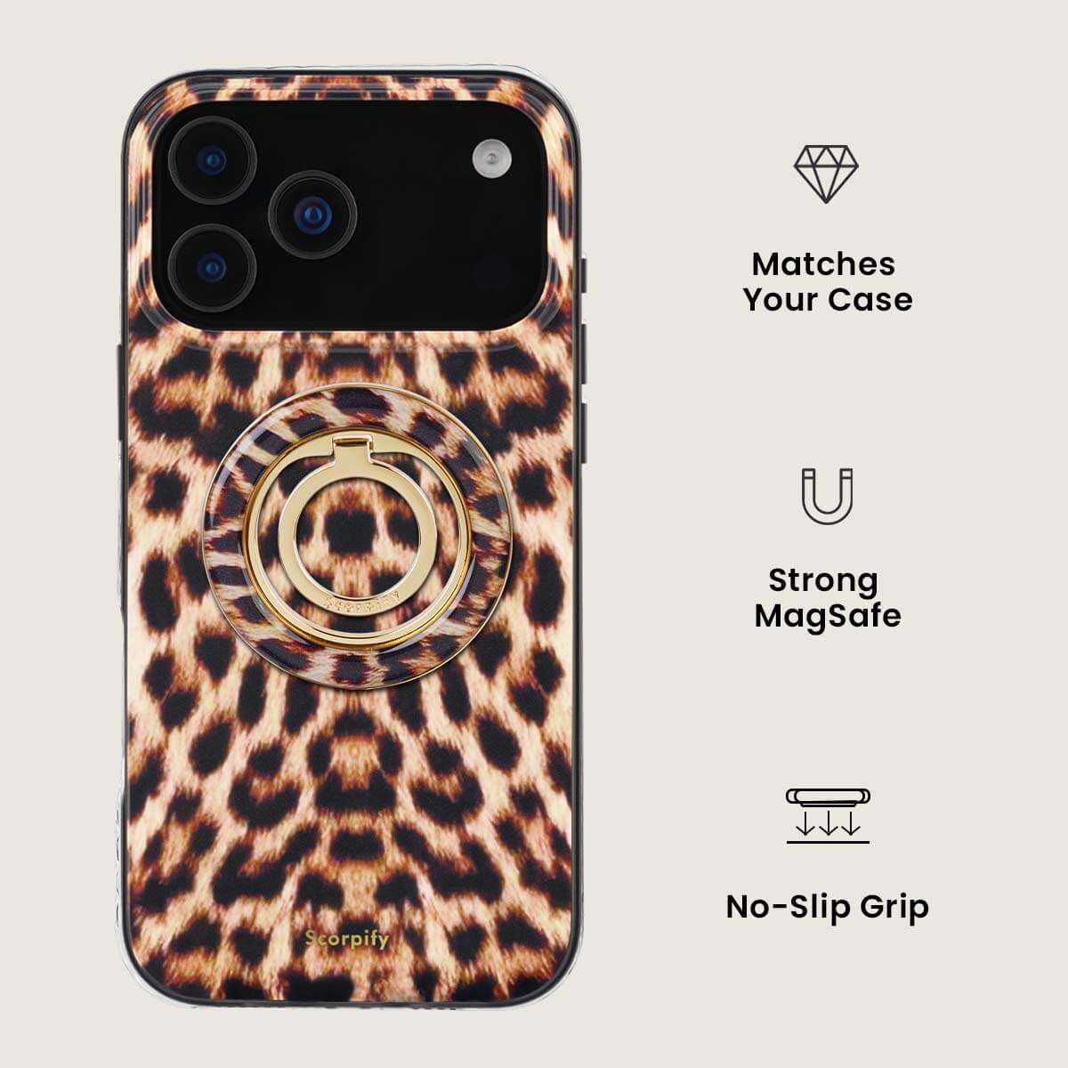 Leopard Fur Print MagSafe Ring Holder