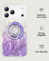 Pearlescent purple magnetic phone ring for secure grip