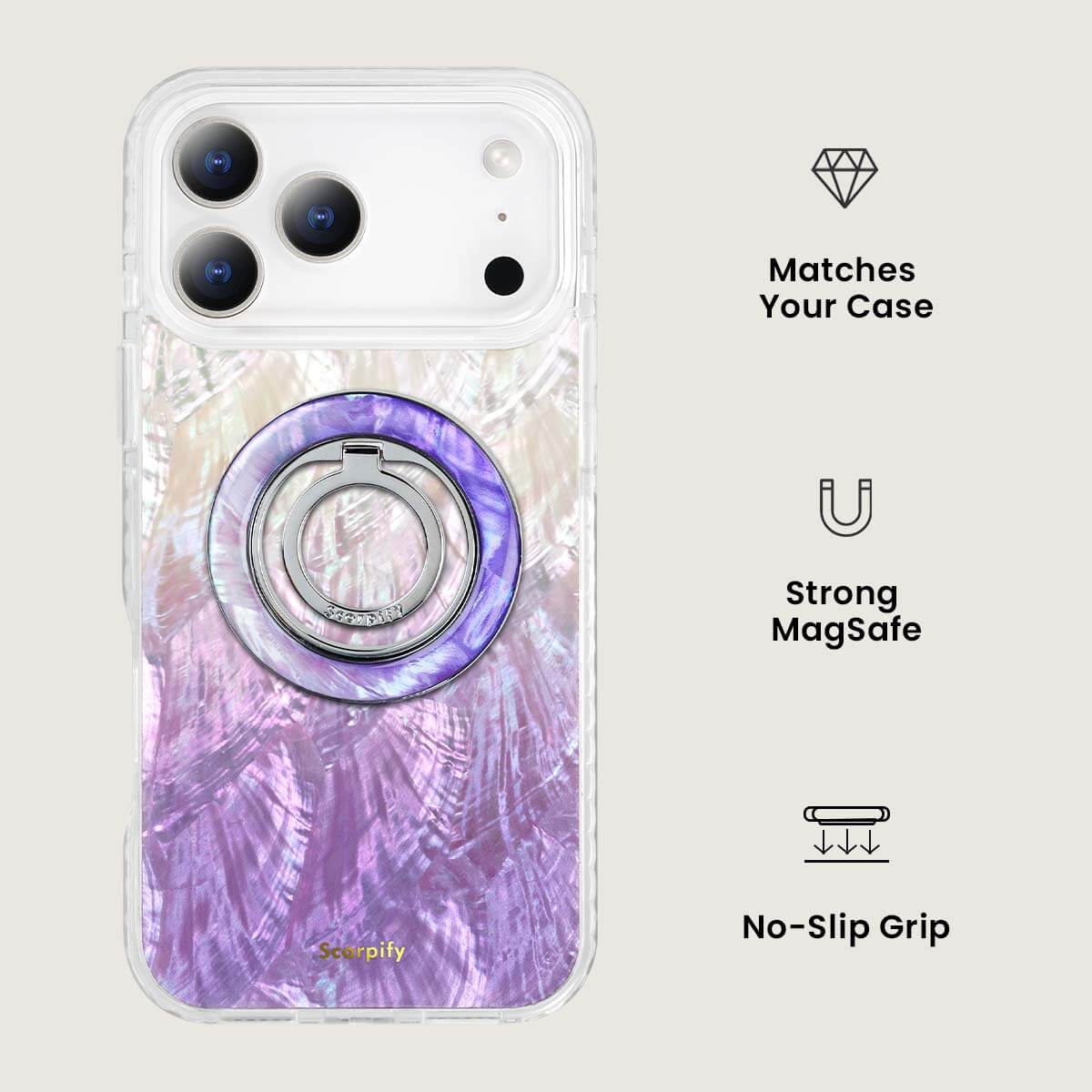 Purple Mother of Pearl MagSafe Ring Holder