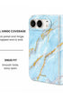 Full hinge coverage view of Icelandic blue marble print iPhone Duo case