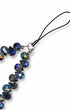 Phone charm strap with elegant purple teardrop beads