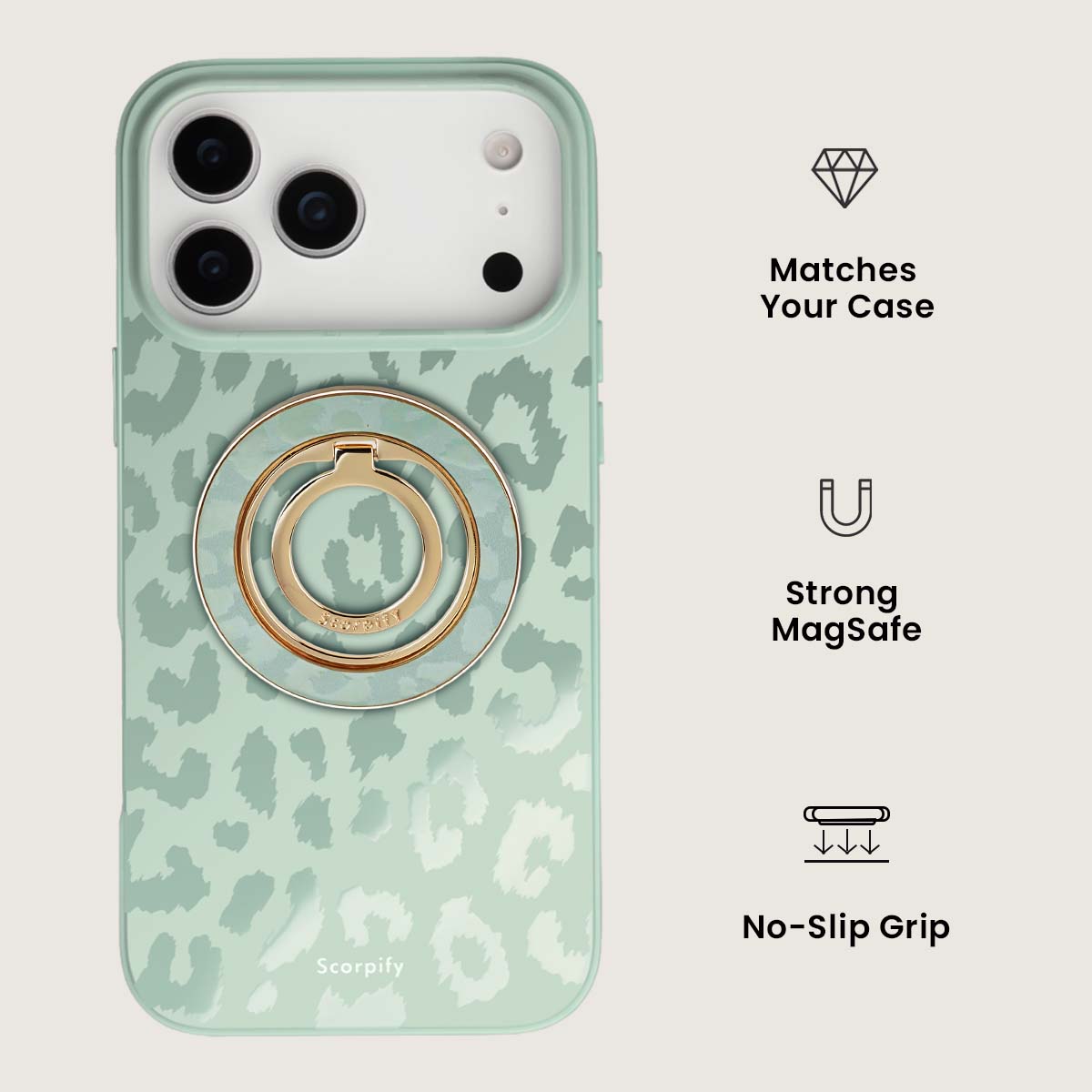MagSafe ring holder featuring a subdued leopard design