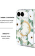 Full hinge coverage view of White rose floral print iPhone Duo case